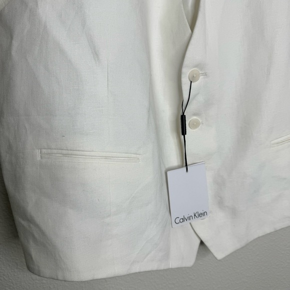 Calvin Klein Linen Off White Vest - Picture 2 of 5